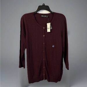 NWT New York & Company Dark Purple Button-Up Cardigan